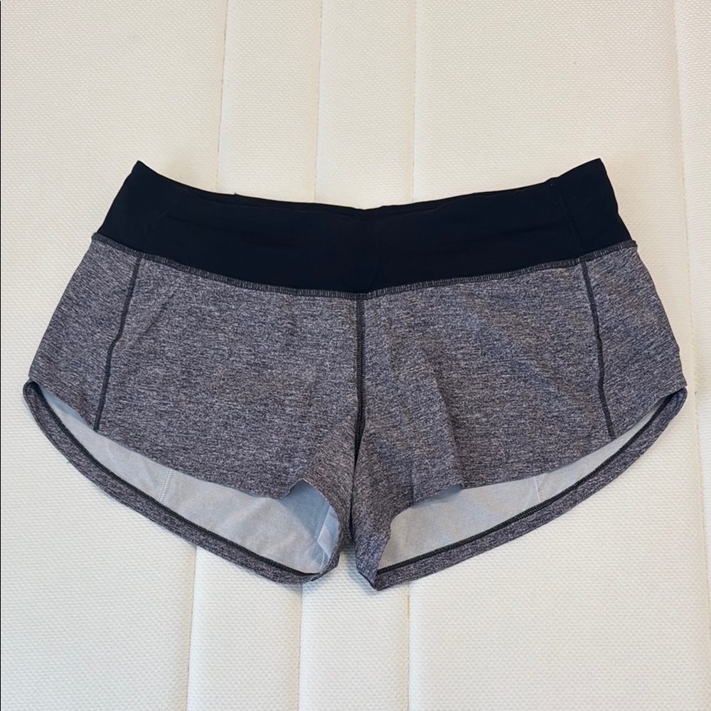 lululemon size 4 Women's Heather Gray and Black Shorts
